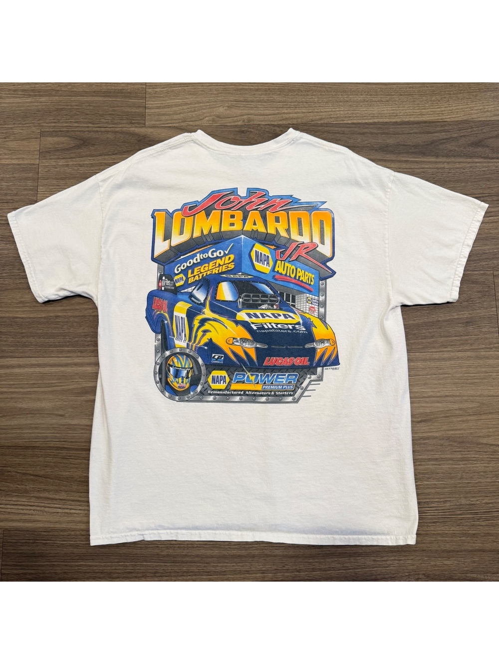 Vintage John Lombardo Jr NAPA Top Alcohol Funny Car T-Shirt XL Gildan #4661